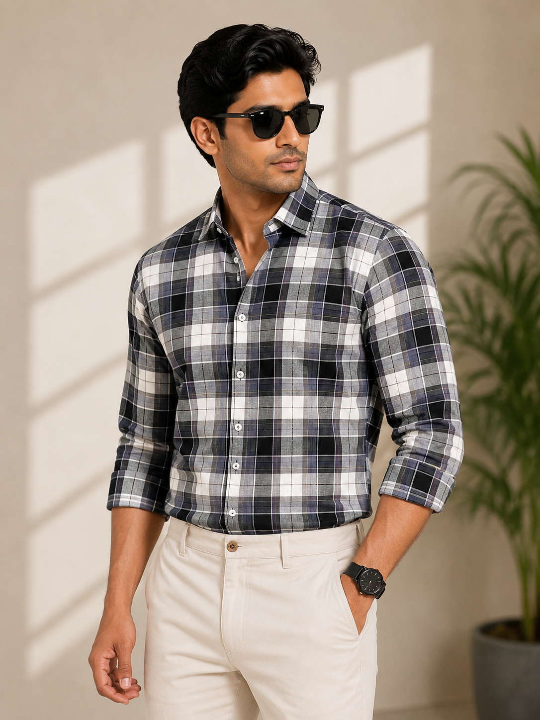 LINEN SLUB CHECK 4 | CLOUD9