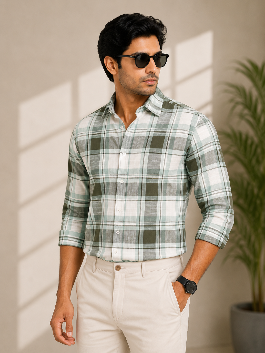LINEN SLUB CHECK 6 | CLOUD9
