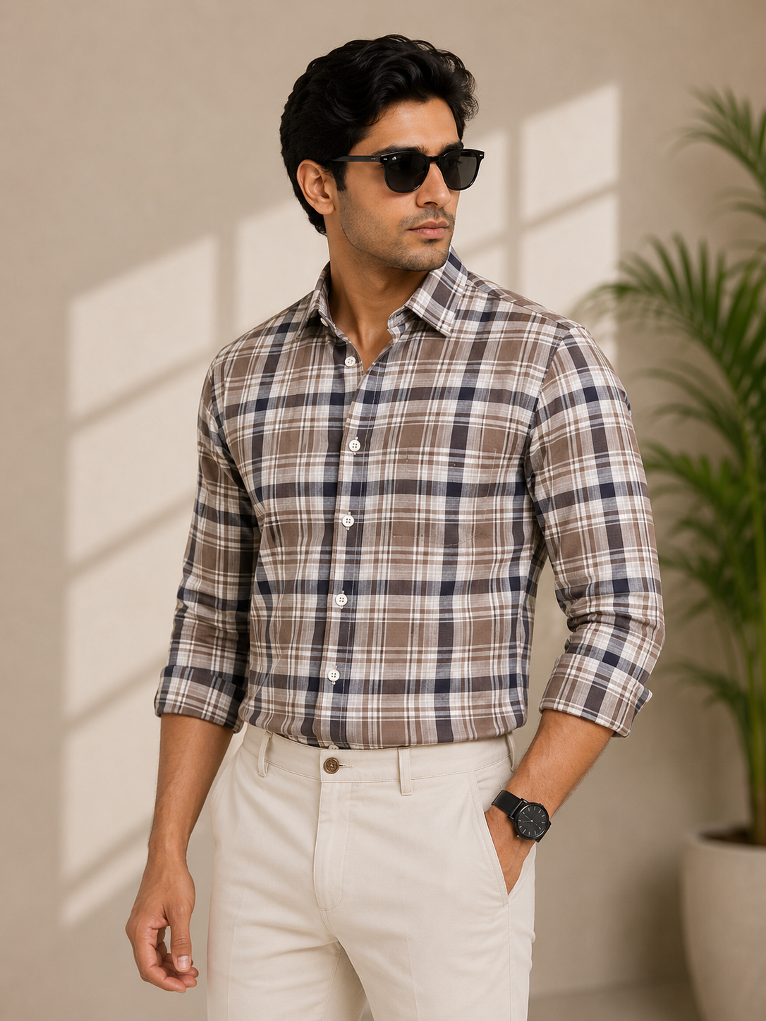 LINEN SLUB CHECK 8 | CLOUD9