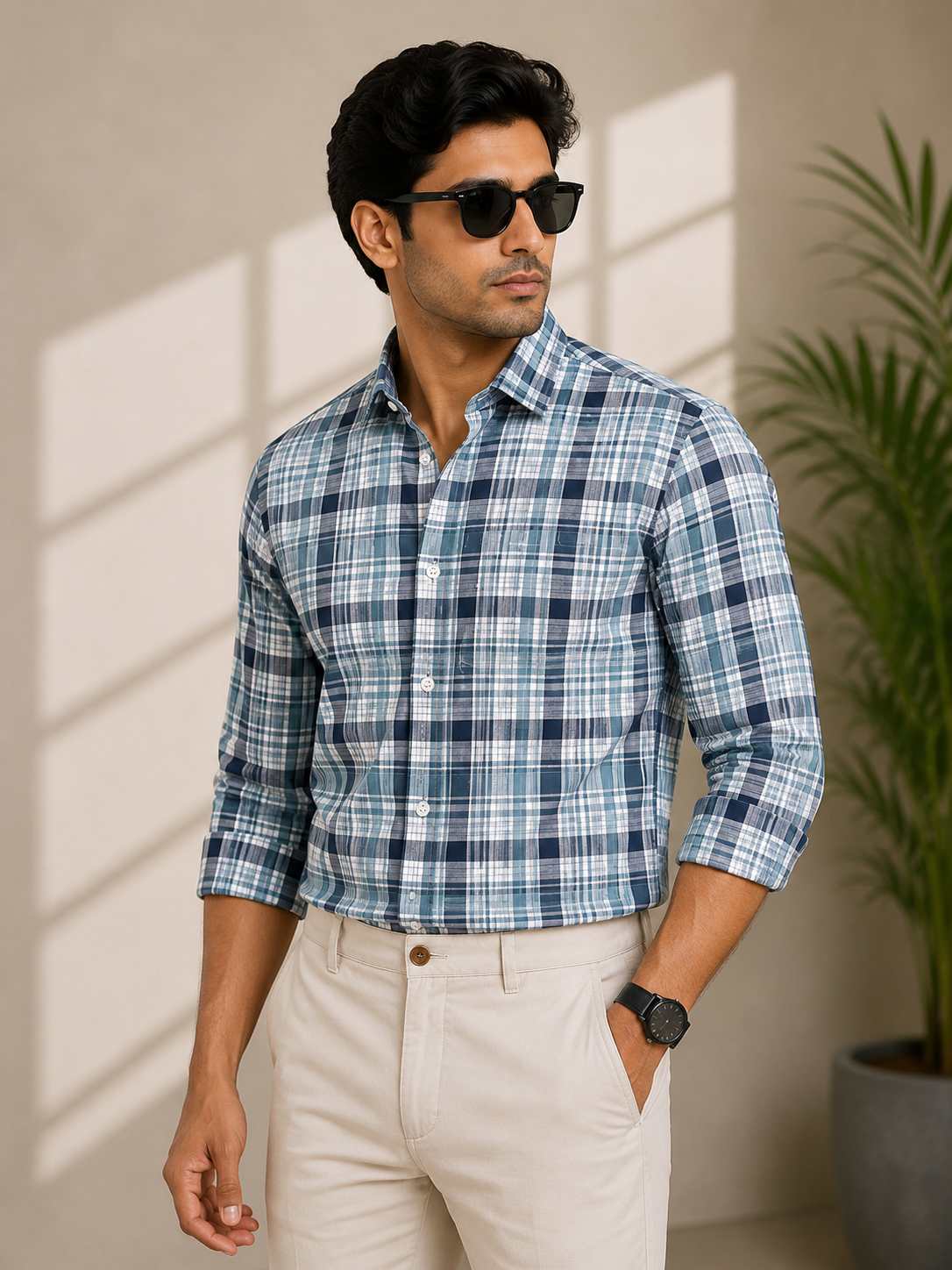 LINEN SLUB CHECK 9 | CLOUD9